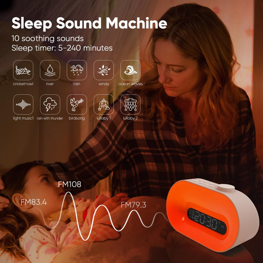 OMODIARY OMO-BL10 Sunrise Wake-Up Light, Smart Alarm Clock Speaker