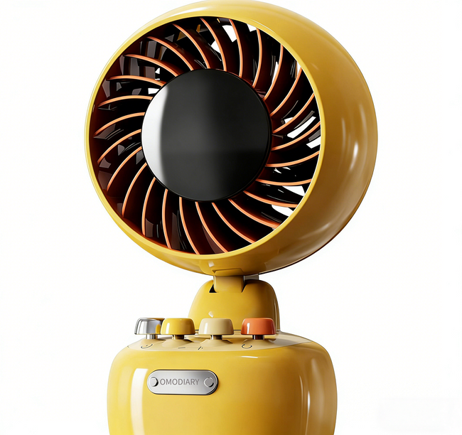 OMODIARY Little QQ Portable Oscillating Desk Fan, 3600mAh Rechargeable Mini Fan, Brushless Motor 3-Speed 120° Swing Quiet Cooling Fan for Home Office Travel