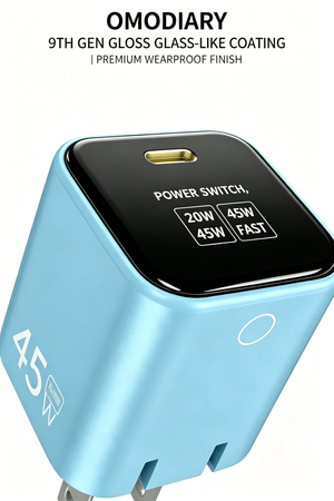 45W 1C GaN Adapter｜OMO-45W20HTA（AI Screen Display + Dual-Power Mode）