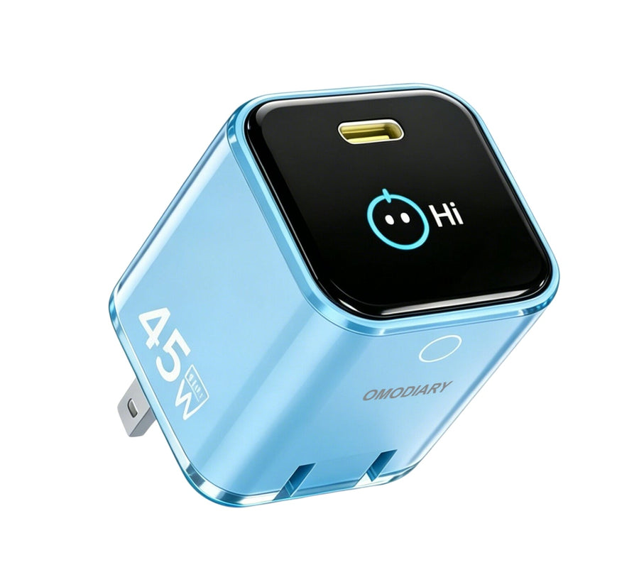 45W 1C GaN Adapter｜OMO-45W20HTA（AI Screen Display + Dual-Power Mode）