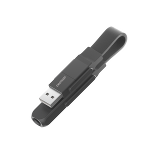 OMODIARY ASC06 240W Magnetic Keychain Data Cable, USB2.0 & USB4.0, Cigarette-Lighter & Type-C Dual-Output Zinc Alloy Short Charging Cord