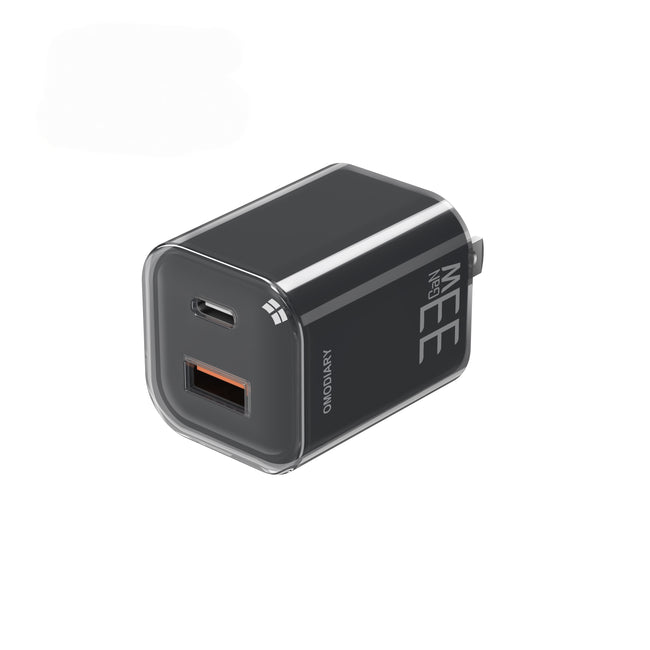 OMODIARY OMO-30W0982A 33W GaN Fast Charger | Dual Port (USB-C PD + USB-A QC) Ultra-Compact Power Adapter with PPS