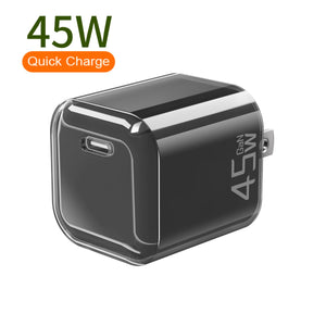 45W GaN USB-C PD Charger, US Plug, Multi-Color, QC2.0 QC3.0 Fast Charger for iPhone