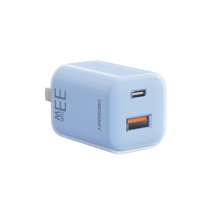 OMODIARY OMO-30W0982A 33W GaN Fast Charger | Dual Port (USB-C PD + USB-A QC) Ultra-Compact Power Adapter with PPS