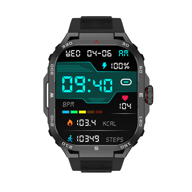 OMO‑SGW20P Rugged Smartwatch | Military Grade Smart Watch with Bluetooth Call, NFC, Heart Rate & Blood Oxygen Monitor