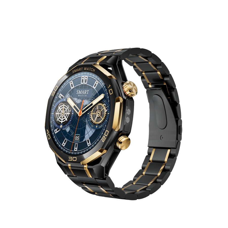 OMO-SK55P Luxury Smart Watch for Men | Crown on the Wrist, Stainless Steel, Long Endurance & Health Monitoring